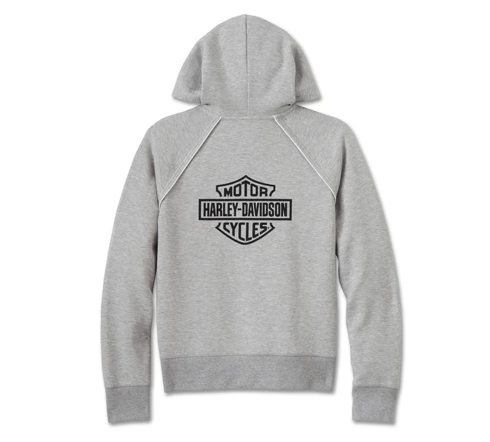 Sweat à capuche zippé Classic Bar & Shield - Light Grey Heather • Harley-Davidson La Rochelle