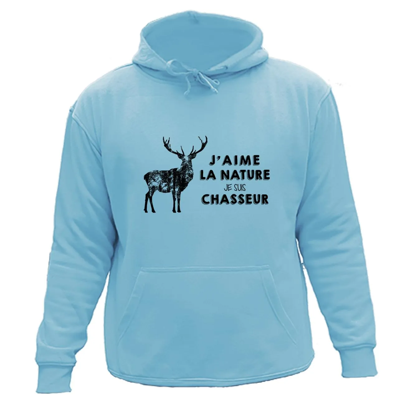 Sweat/pull de chasse – J’aime la nature je suis chasseur Cerf