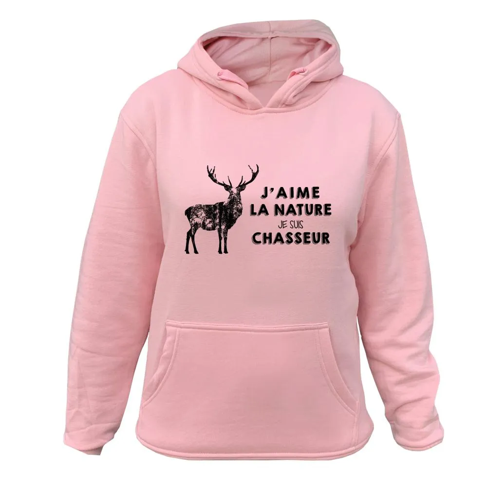 Sweat/pull de chasse – J’aime la nature je suis chasseur Cerf