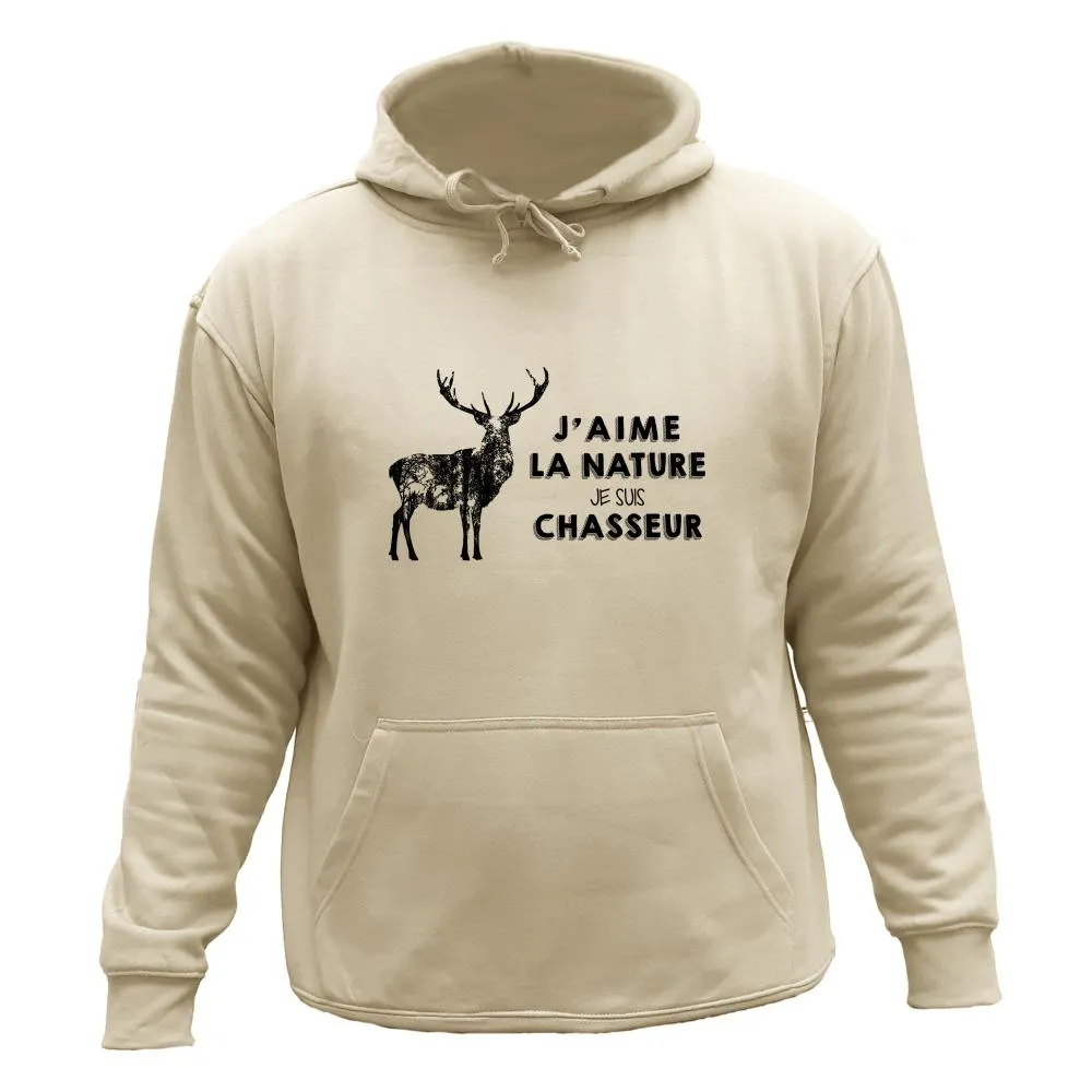 Sweat/pull de chasse – J’aime la nature je suis chasseur Cerf