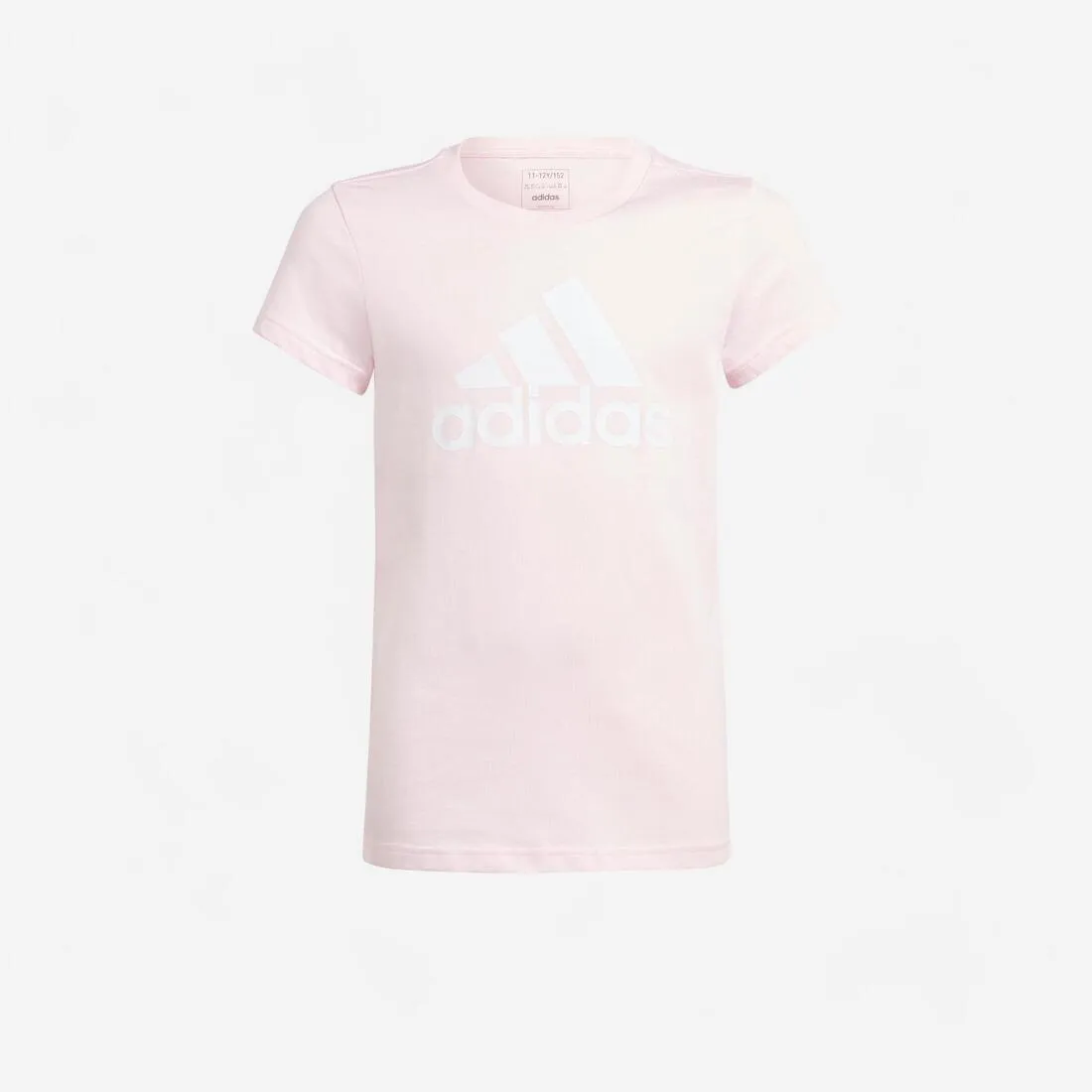 T-shirt adidas fille rose et blanc logo