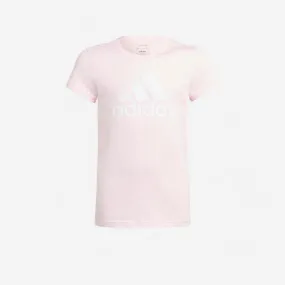 T-shirt adidas fille rose et blanc logo