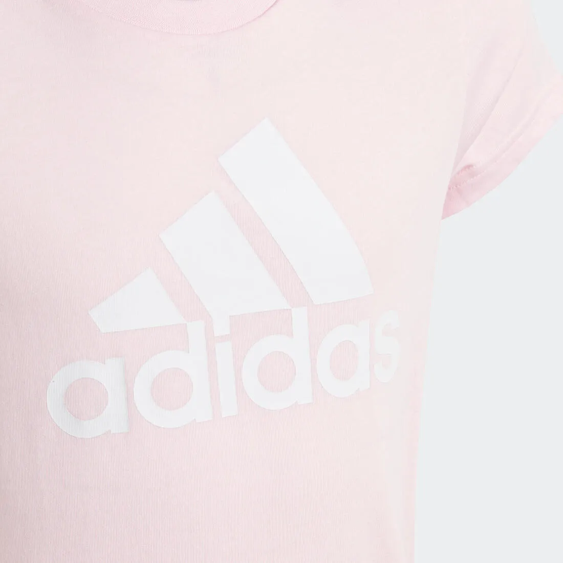 T-shirt adidas fille rose et blanc logo