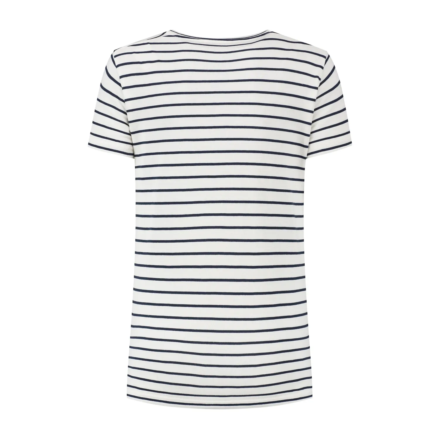 T-shirt Blue Loop Femme Relinen Stripe V-neck Navy White