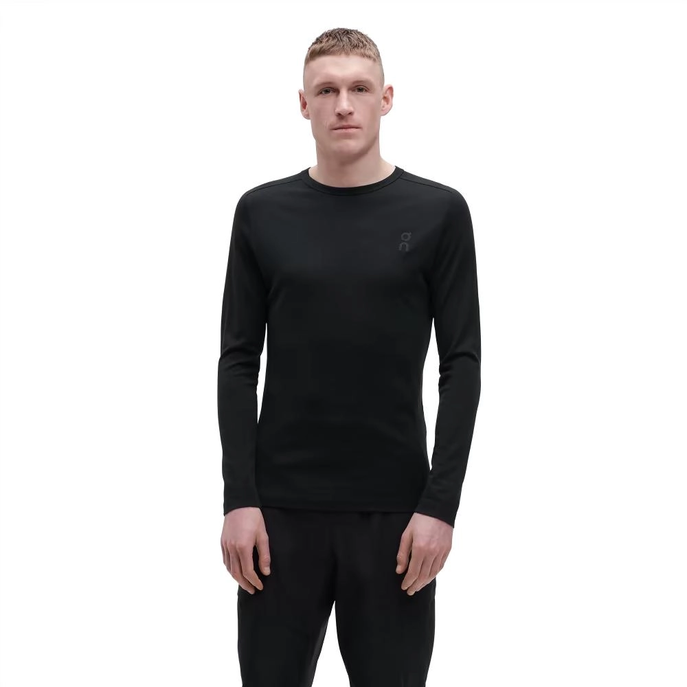 T-shirt Manches Longues On Running Homme Merino Long Black