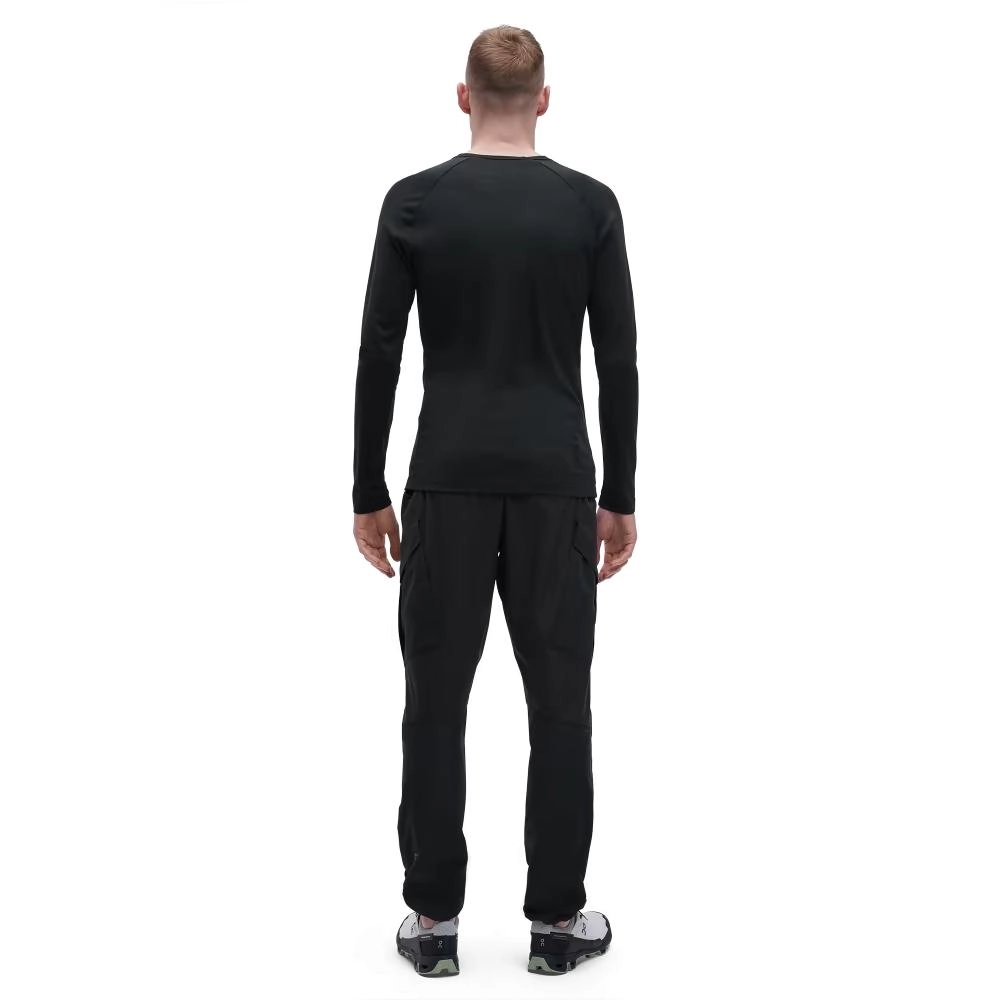 T-shirt Manches Longues On Running Homme Merino Long Black