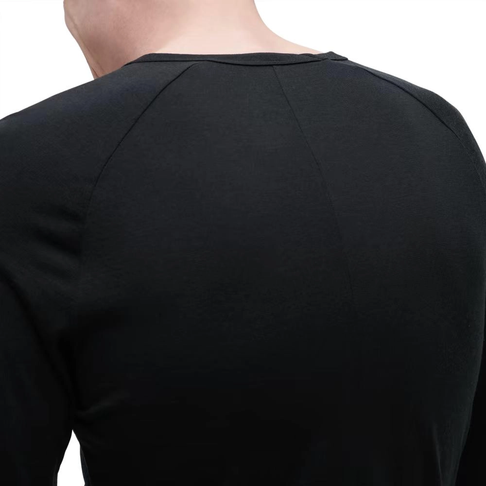 T-shirt Manches Longues On Running Homme Merino Long Black