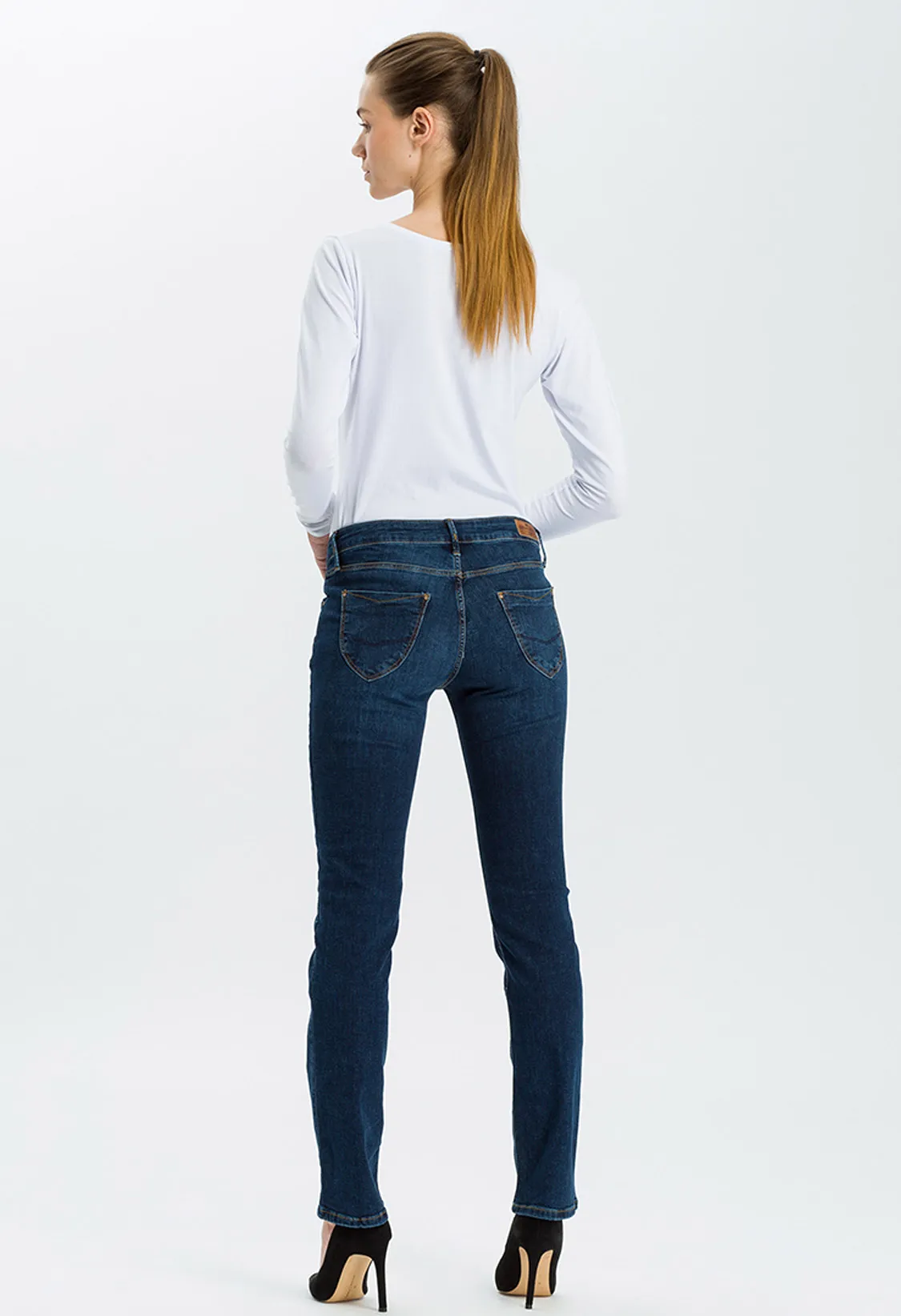 Tall Jean Rose Regular Fit Jambe Droite L36, bleu foncé