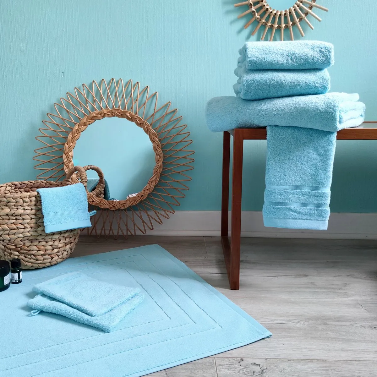 Tapis de bain DODO MINERAL - Coloris TURQUOISE