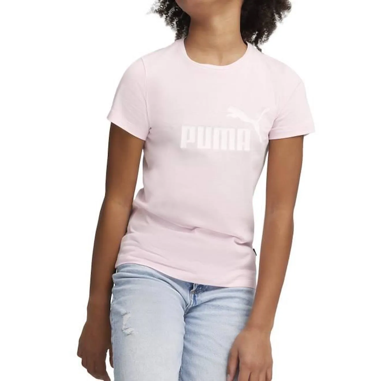 Tee Shirt Junior Puma Ess Logo - Rose rose - Puma