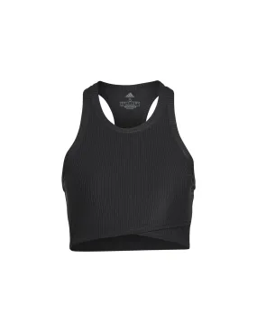 Top adidas Yoga Studio Wrapeed Rib Women's Black