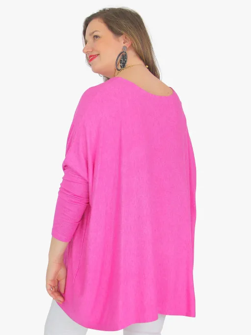 Tunique maille douce ANOUK  ete fuschia