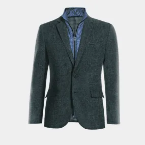 Veste bleue en donegal tweed slim fit