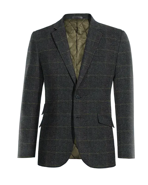 Veste bleue à carreaux en tweed édition limitée