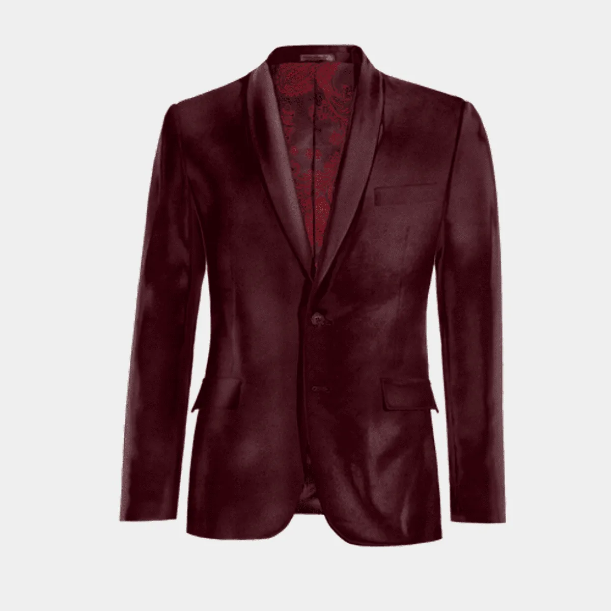 Veste bordeaux en velours col châle édition limitée