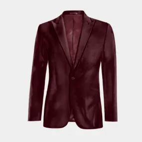 Veste bordeaux en velours revers en pointe édition limitée