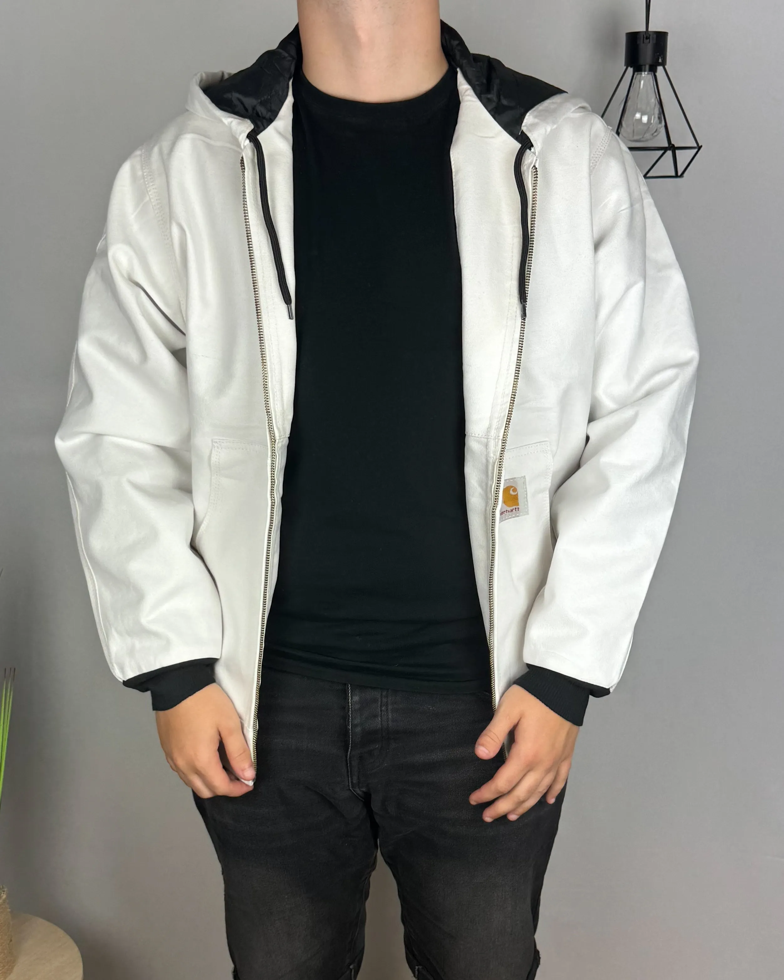 Veste carhartt upcyclé blanche -(M) unisexe