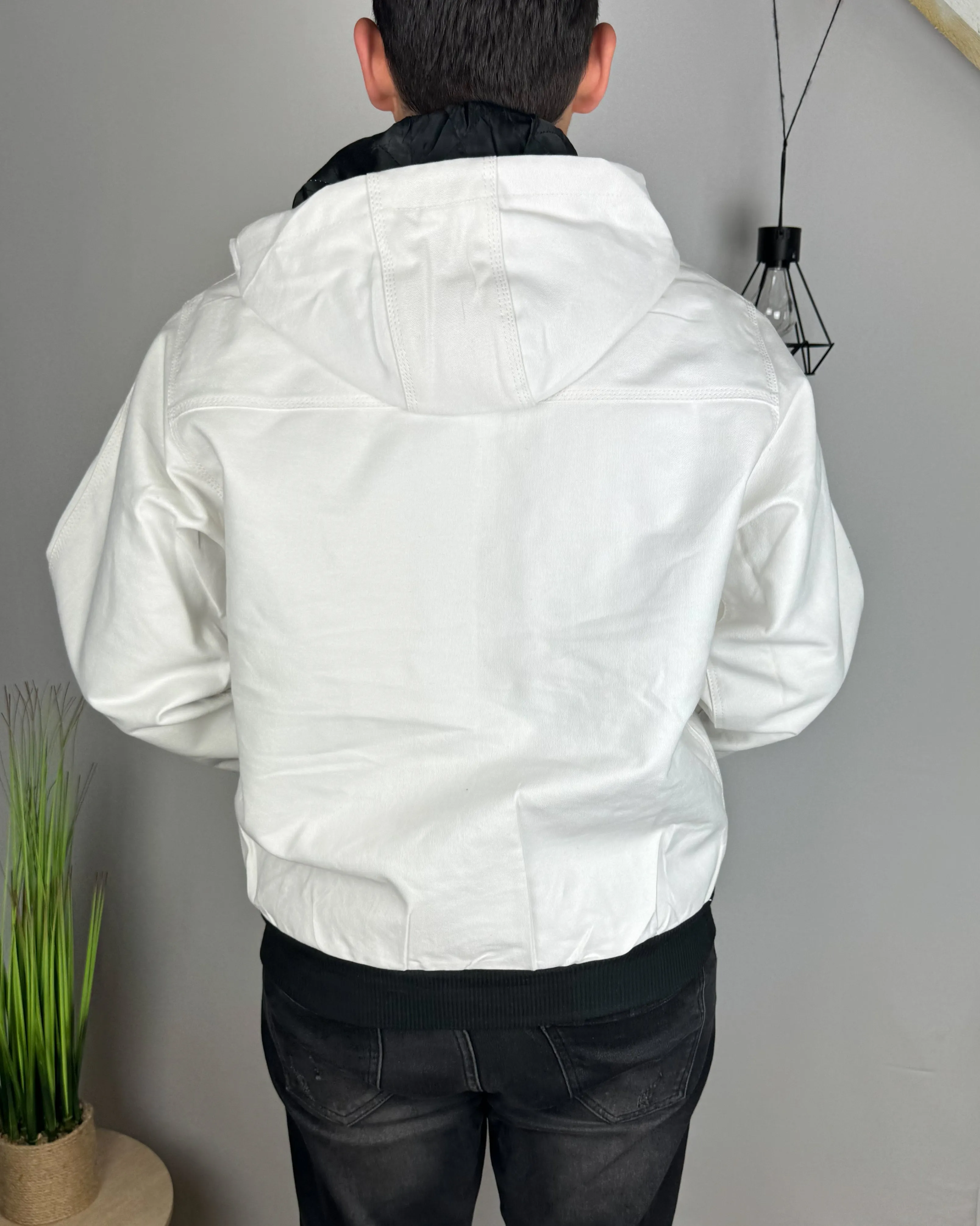 Veste carhartt upcyclé blanche -(M) unisexe