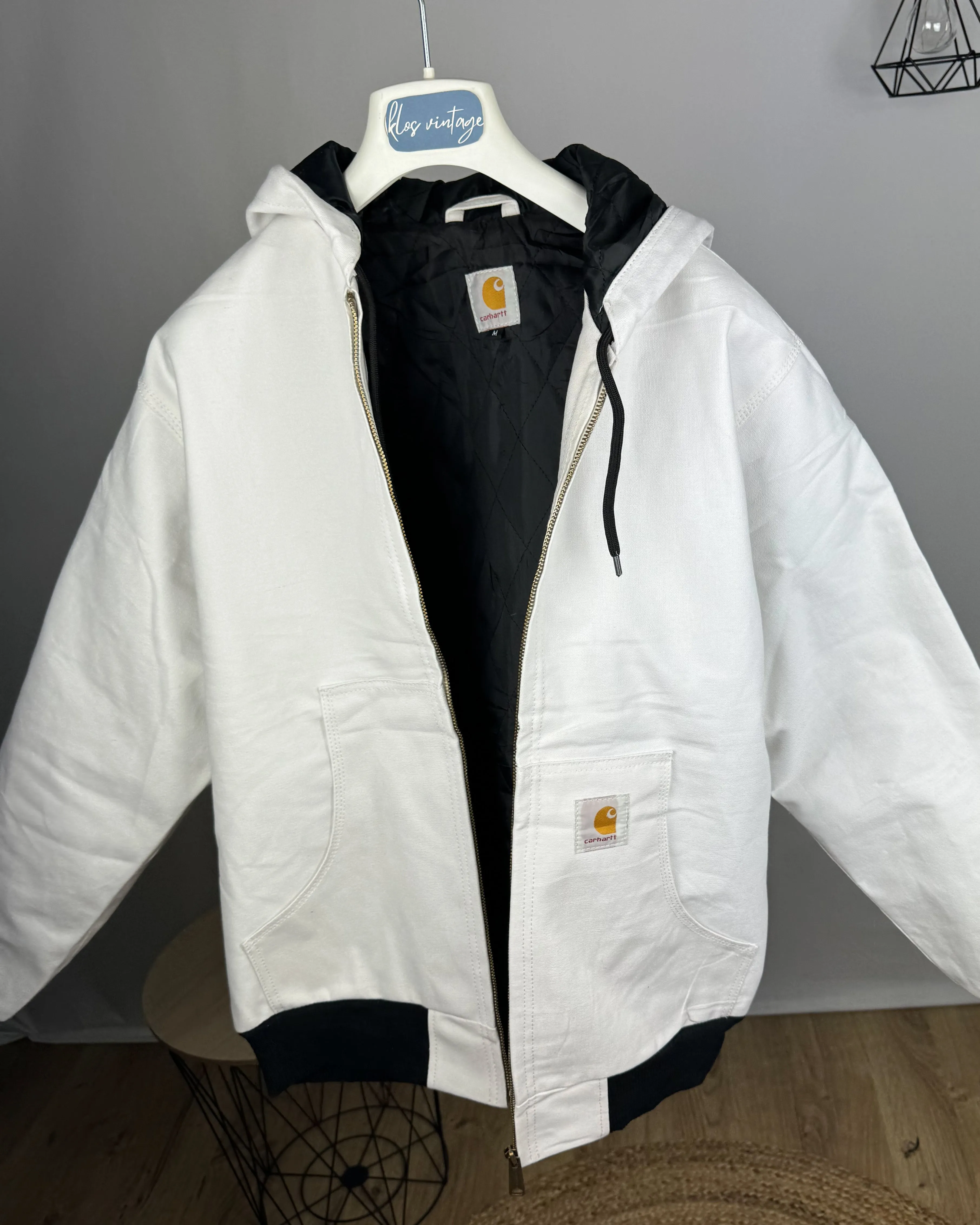 Veste carhartt upcyclé blanche -(M) unisexe