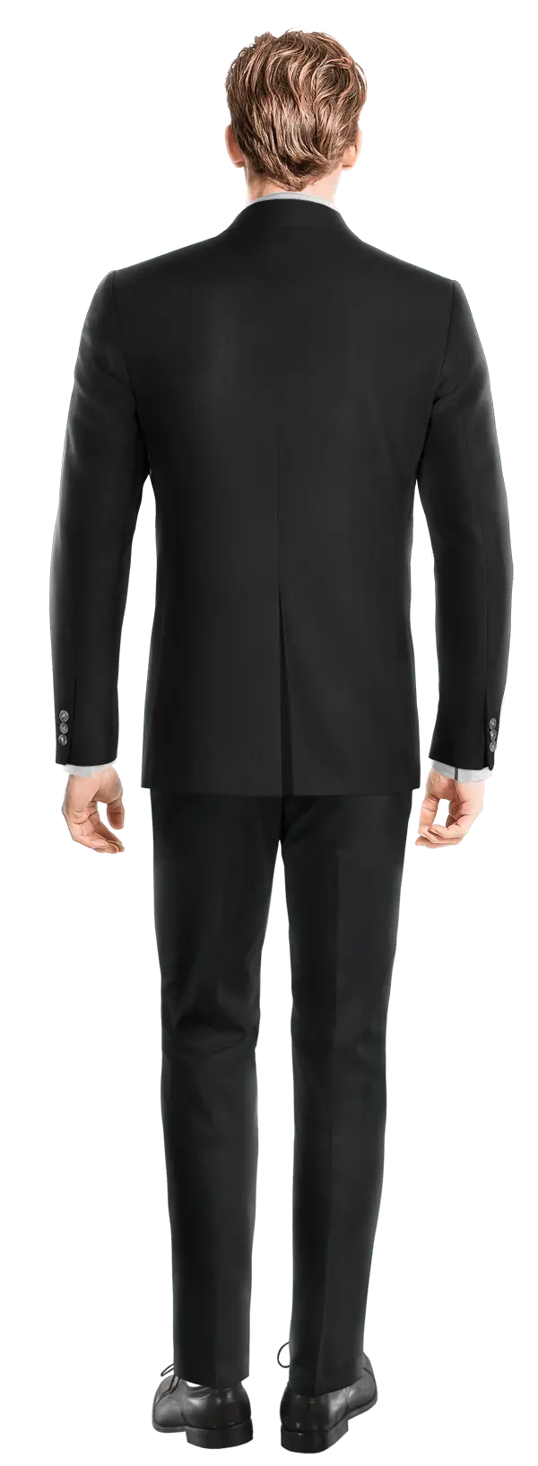 Veste croisée noir onyx revers en pointe slim fit