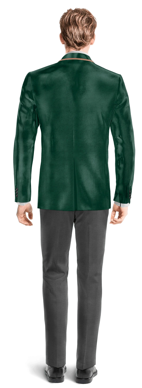 Veste de smoking vert en velours édition limitée avec pantalon gris