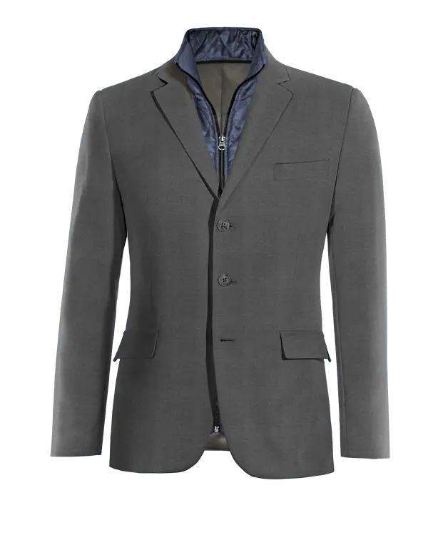 Veste grise en Pure Laine super 100s essentiel