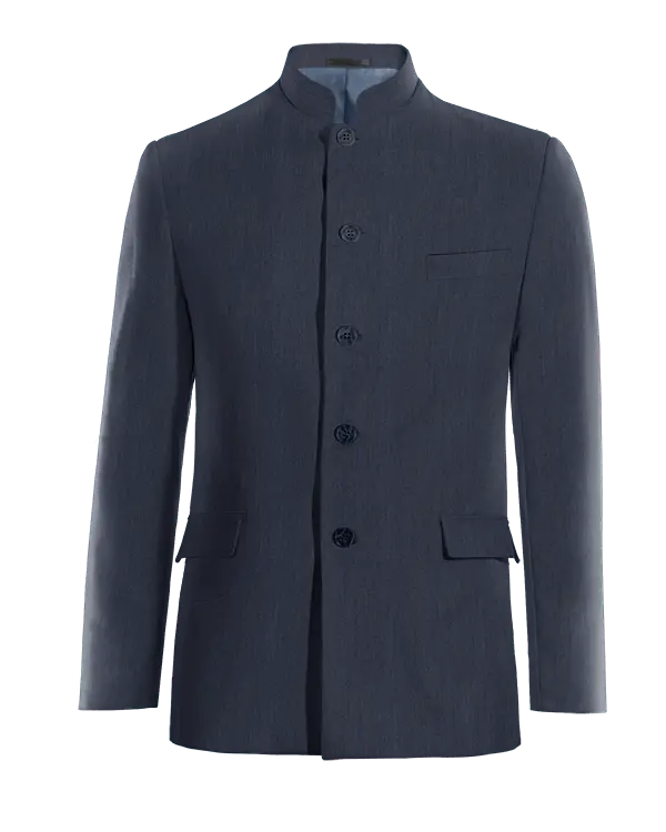 Veste mao bleu marine en lin essentiel