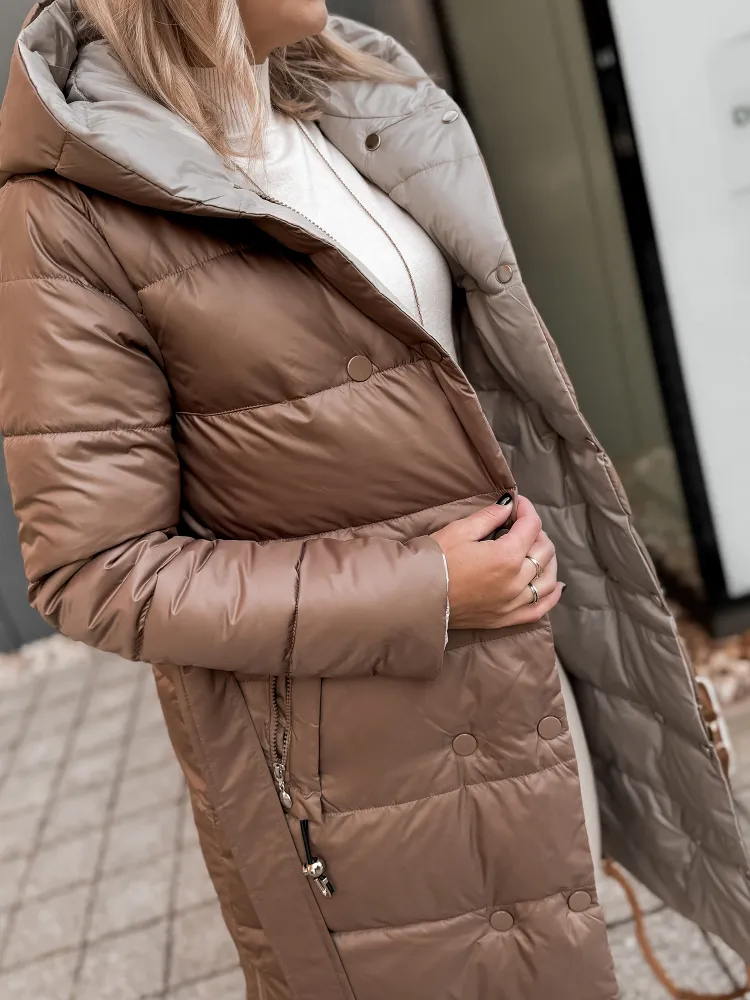 VESTE REVERSIBLE DALIA CARAMEL-BEIGE