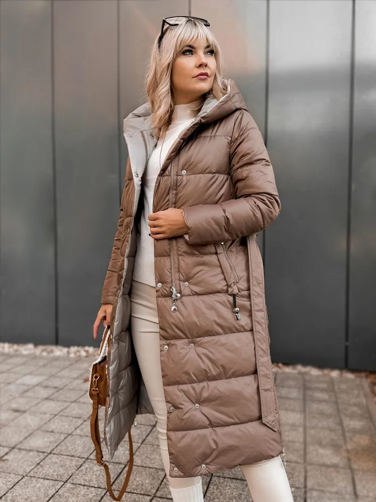 VESTE REVERSIBLE DALIA CARAMEL-BEIGE