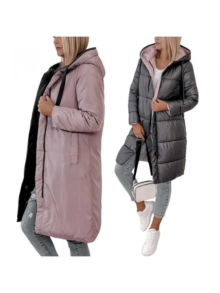 VESTE REVERSIBLE LUENA GRIS - ROSE