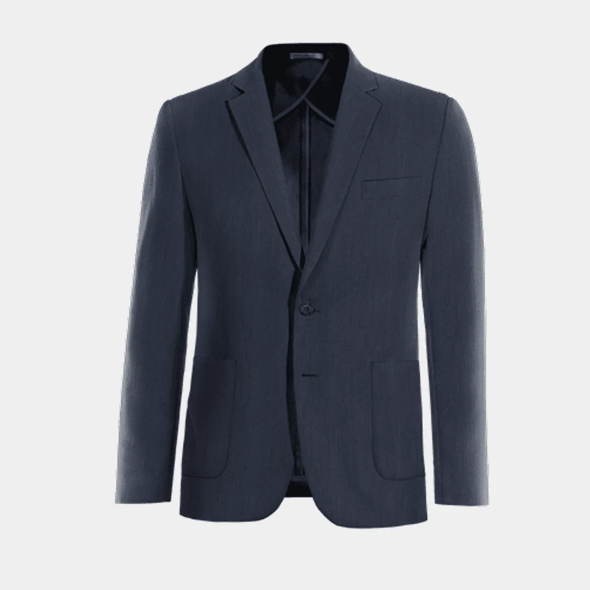 Veste sans doublure bleu marine en lin essentiel