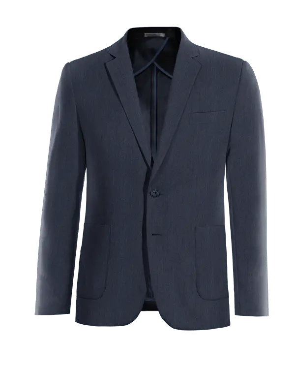 Veste sans doublure bleu marine en lin essentiel