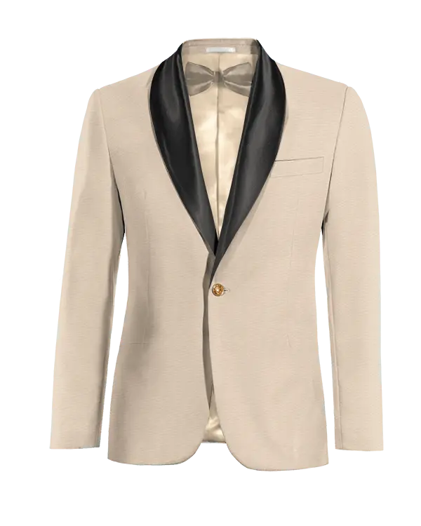 Veste Smoking beige à larges revers slim fit