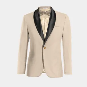 Veste Smoking beige à larges revers slim fit