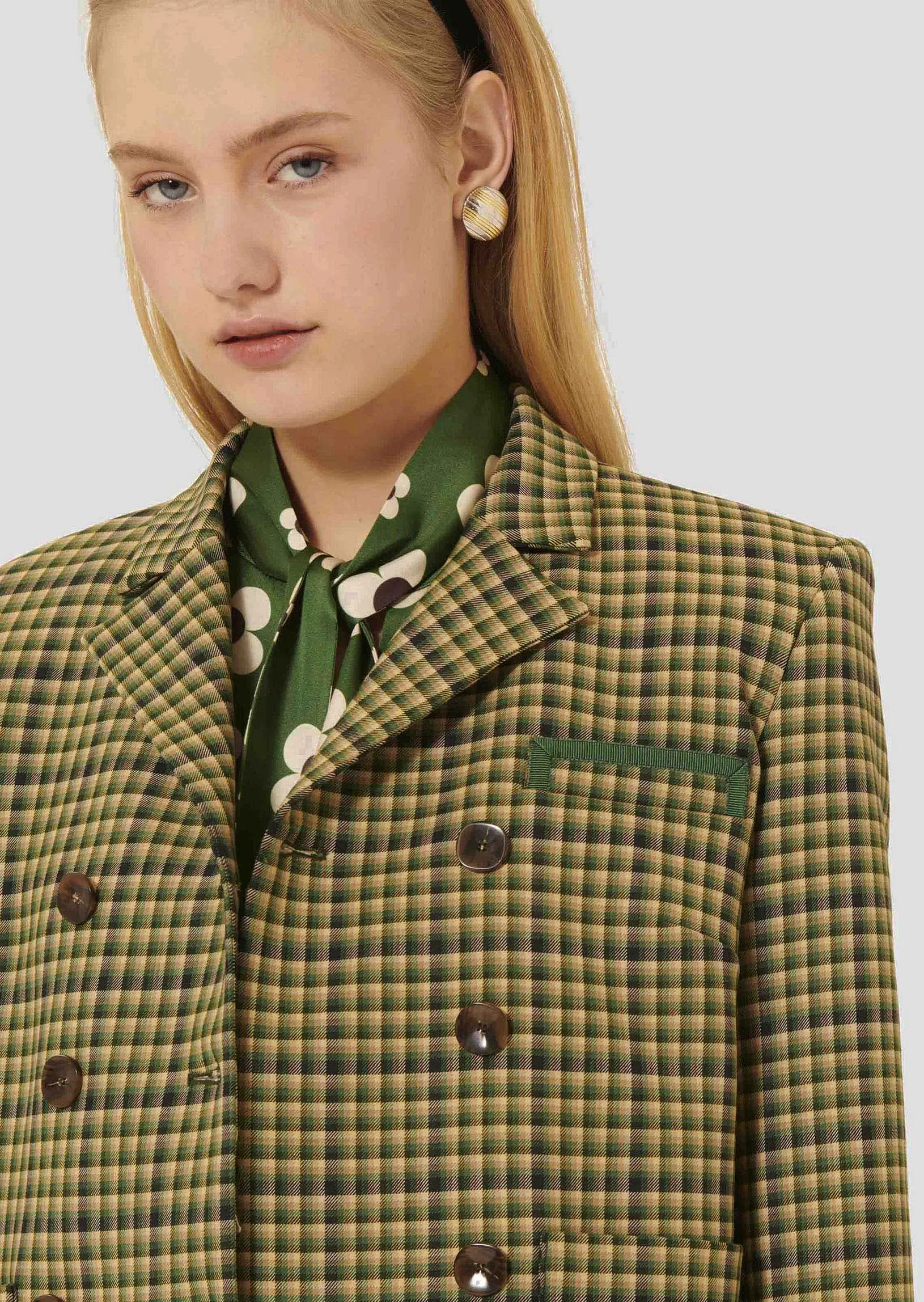 Veste Vannie verte en tartan