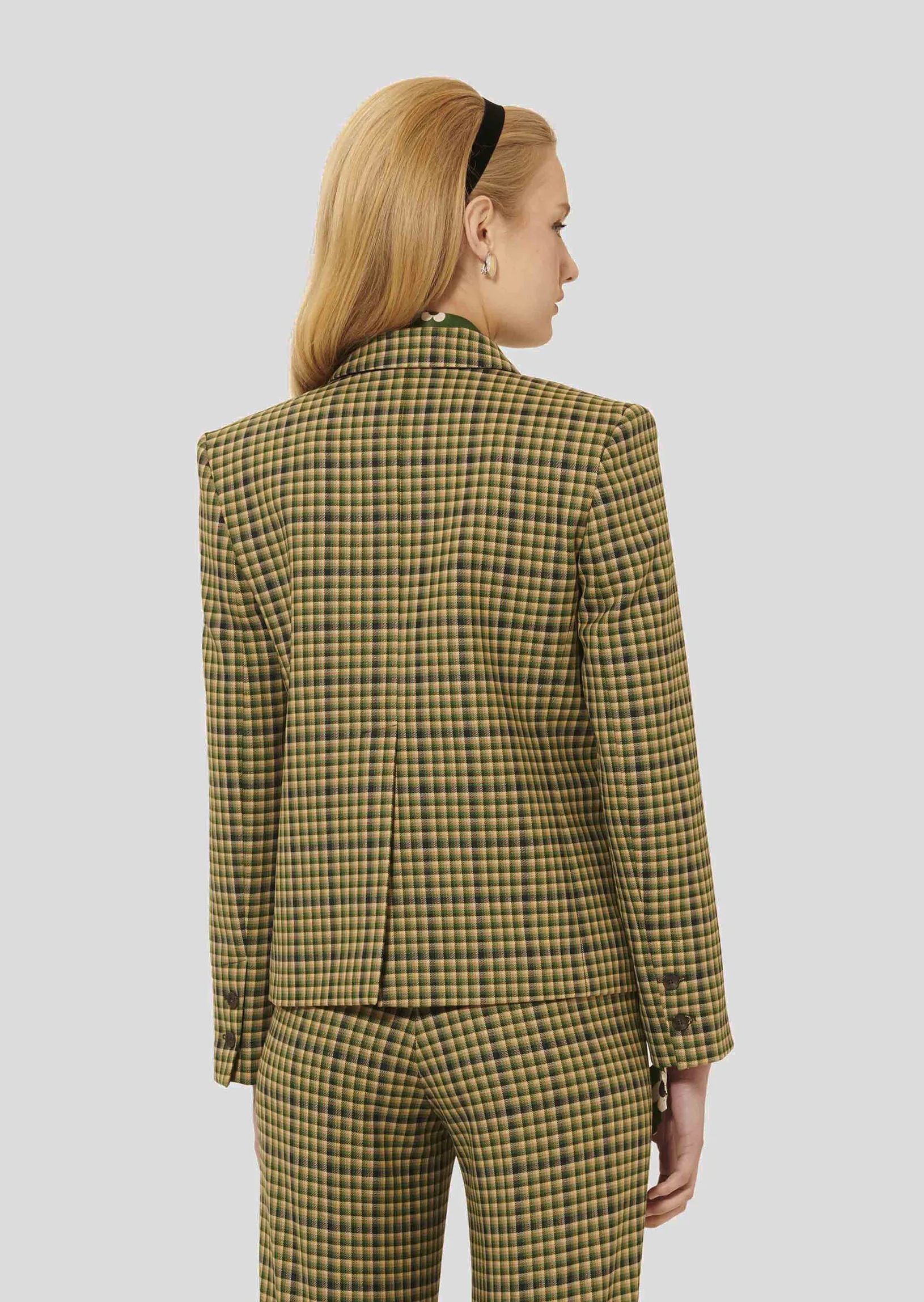 Veste Vannie verte en tartan