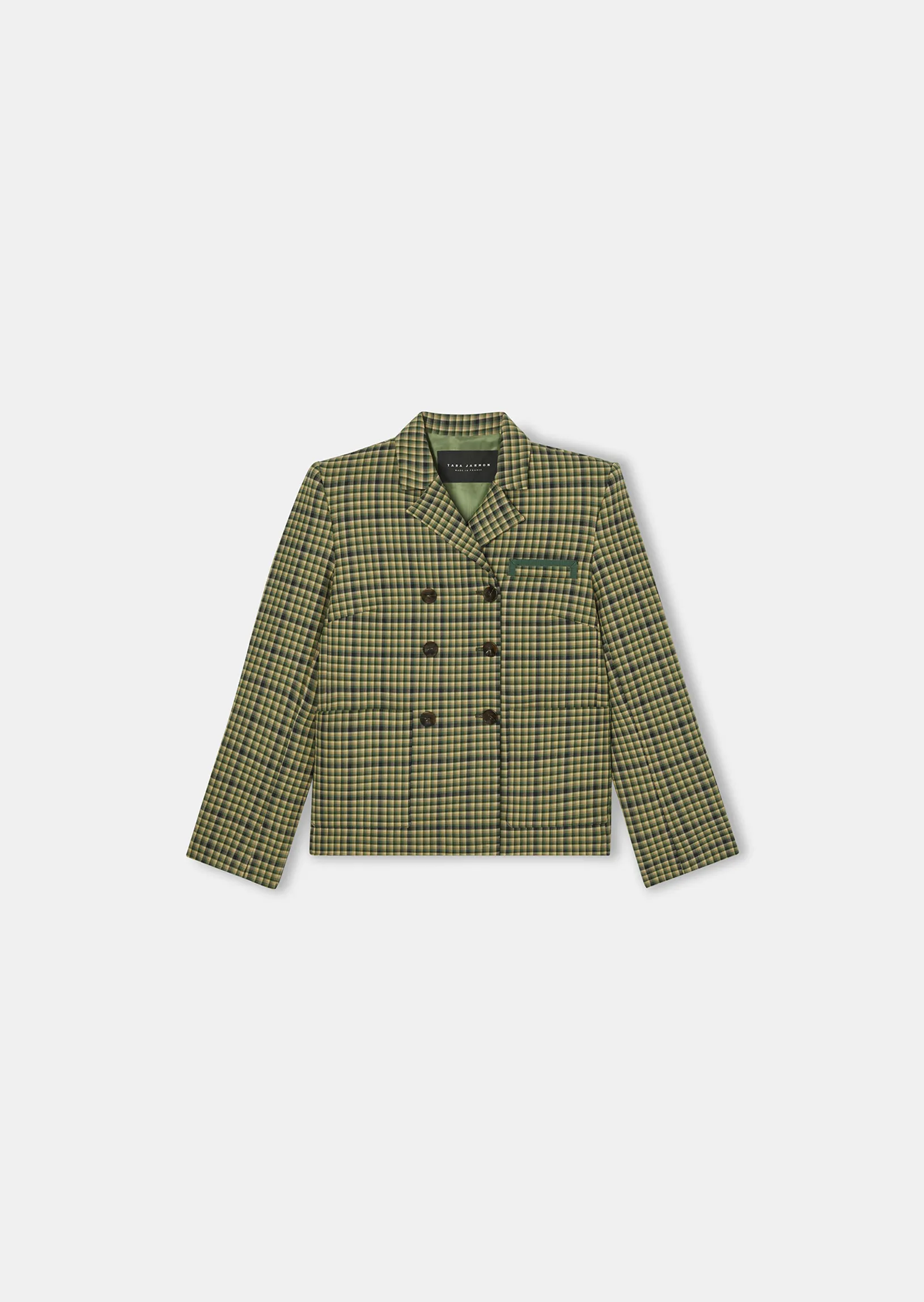 Veste Vannie verte en tartan