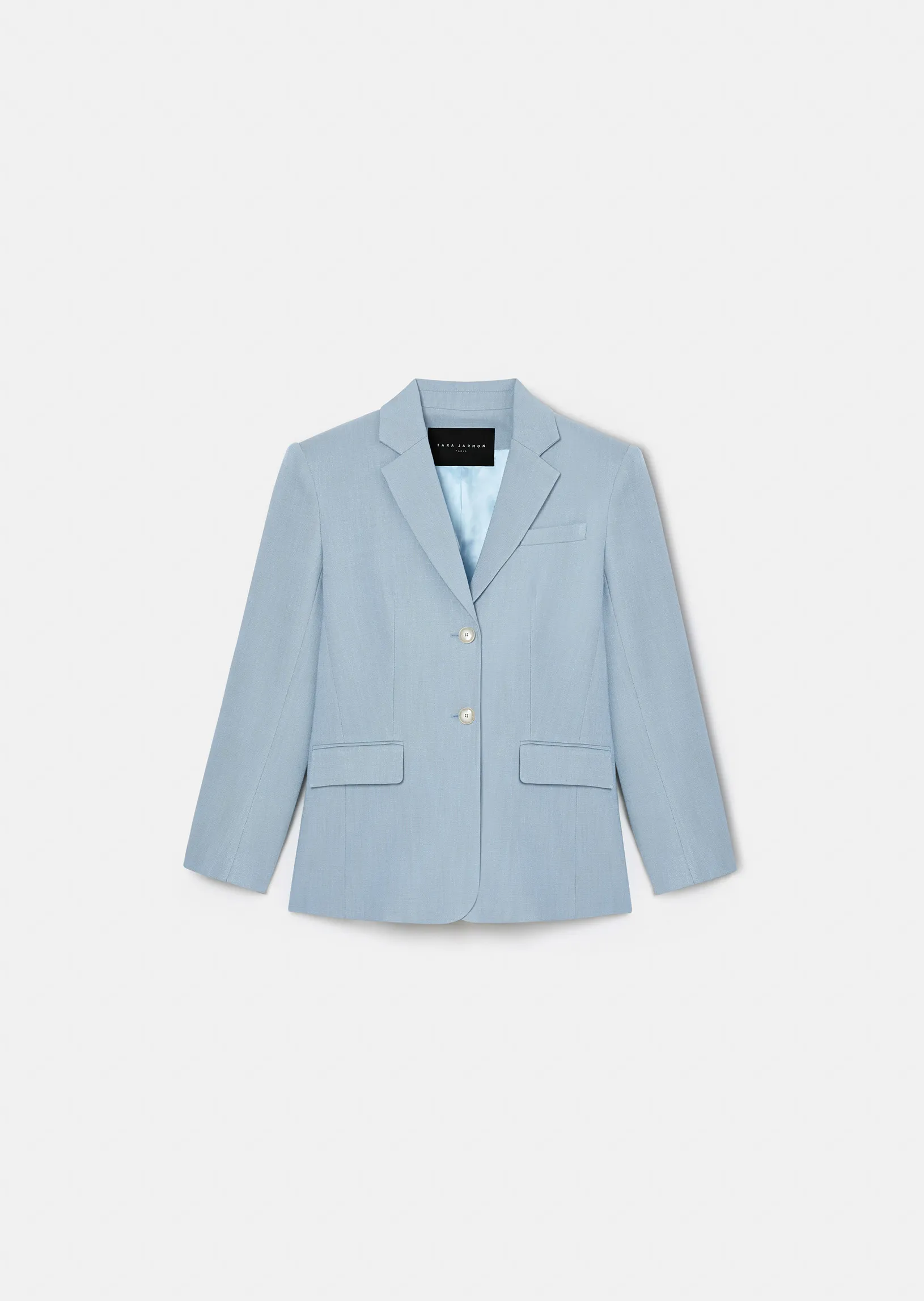 Veste Vasilie bleue en tissu flammé