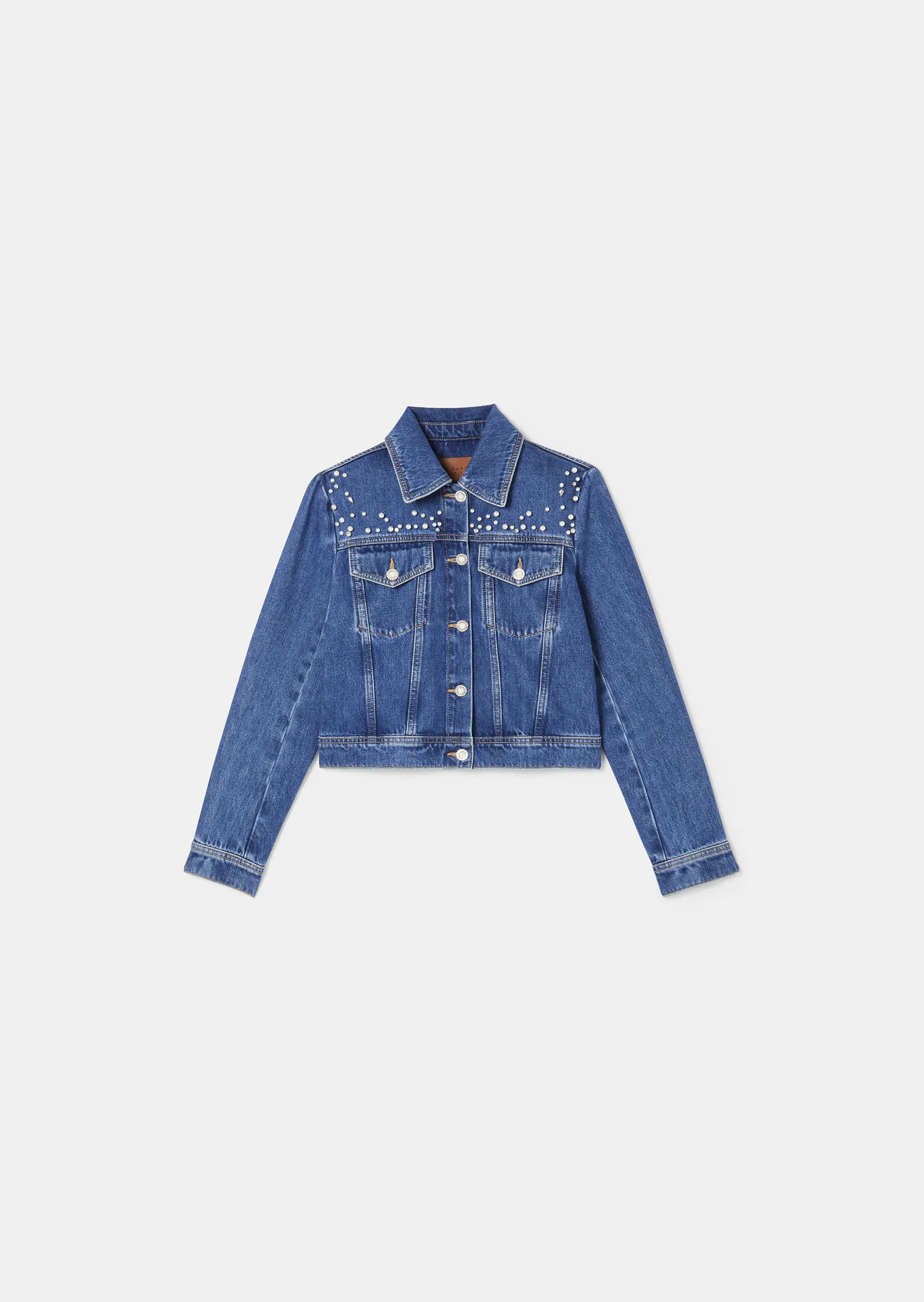 Veste Vicky bleue en denim brodée