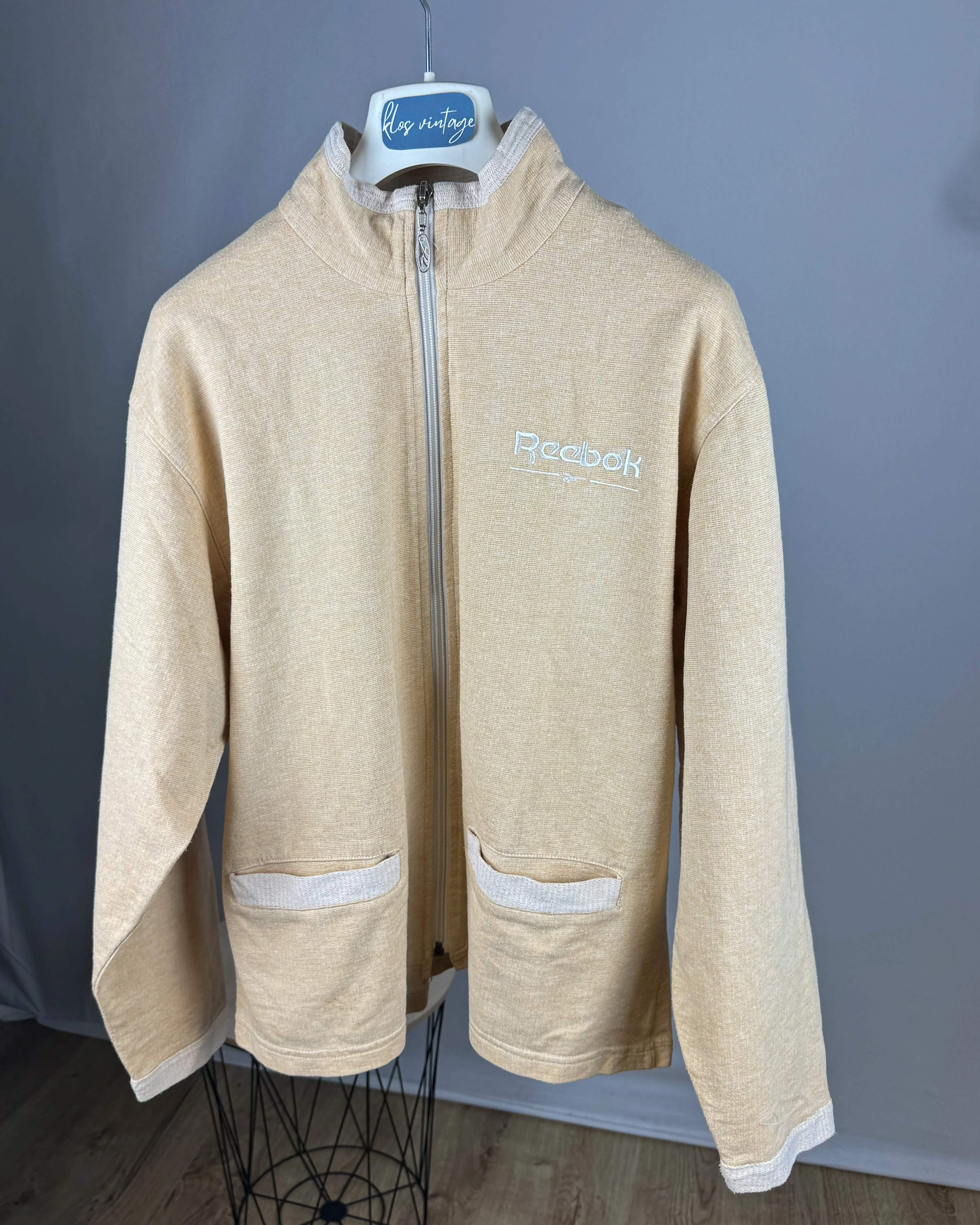 veste vintage Reebok jaune pale (L) Unisex