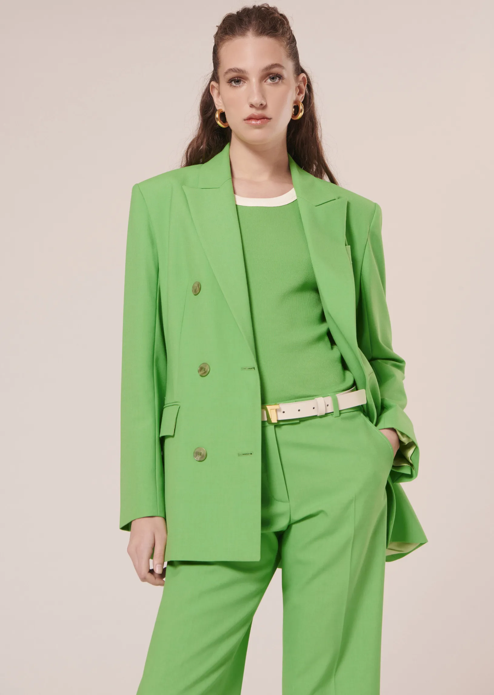 Veste Viola verte en laine froide