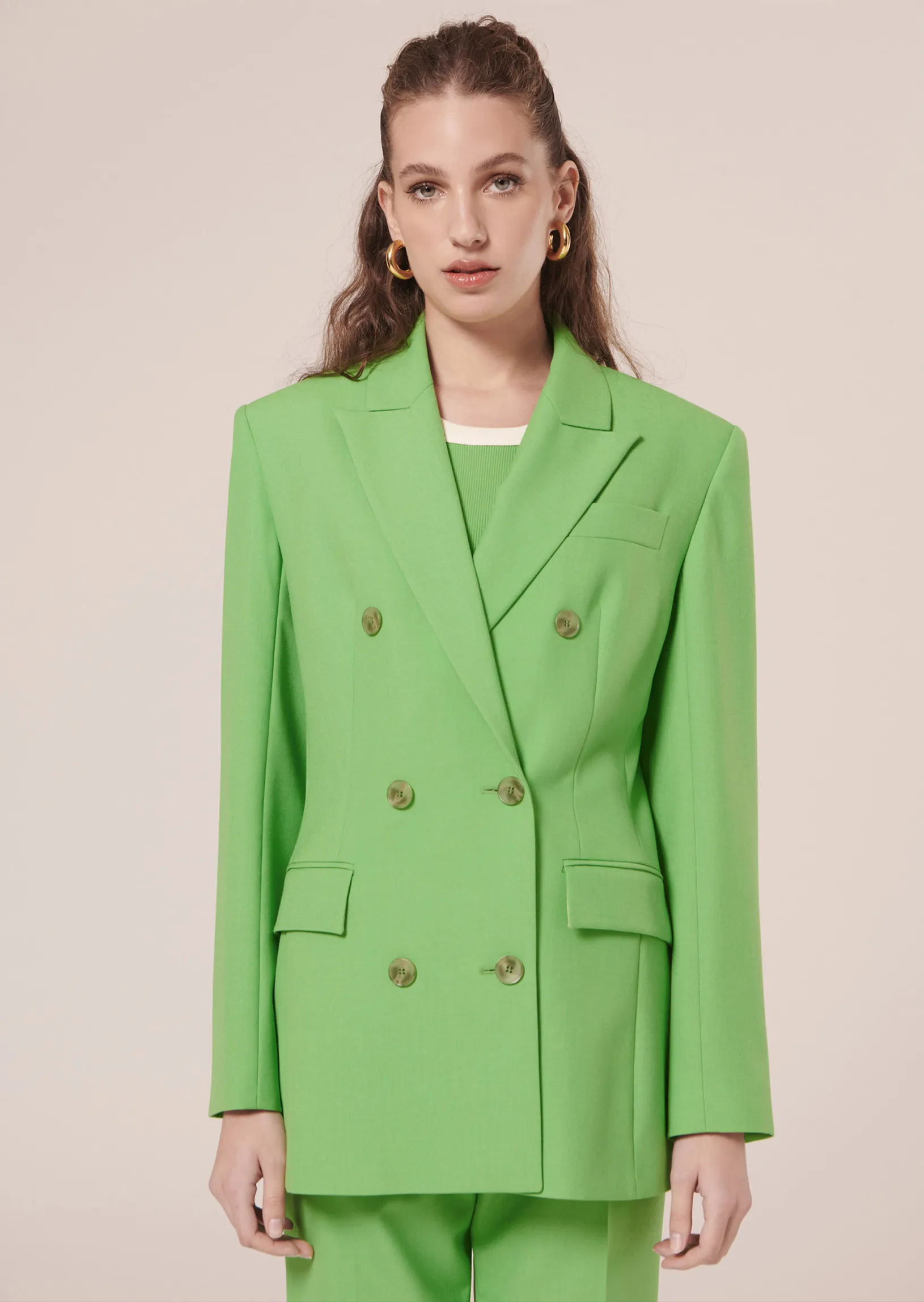 Veste Viola verte en laine froide