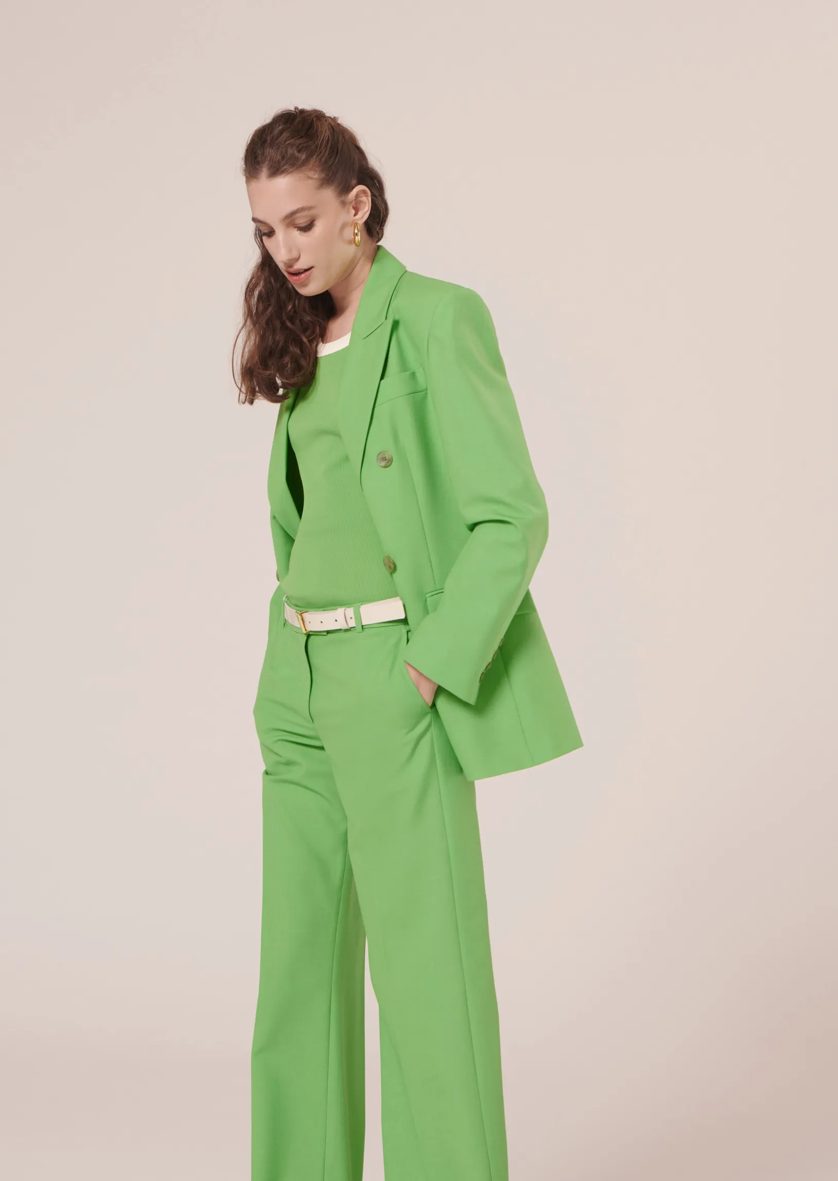 Veste Viola verte en laine froide