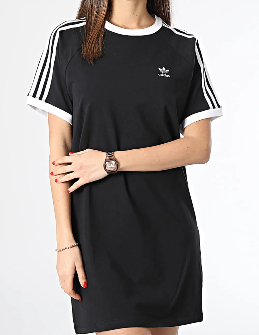 Vestido adidas Raglan 3 Bandas Negro Mujer